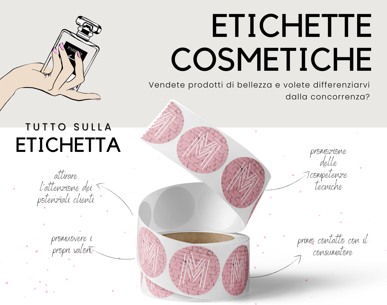 Etichette adesive per cosmetici 