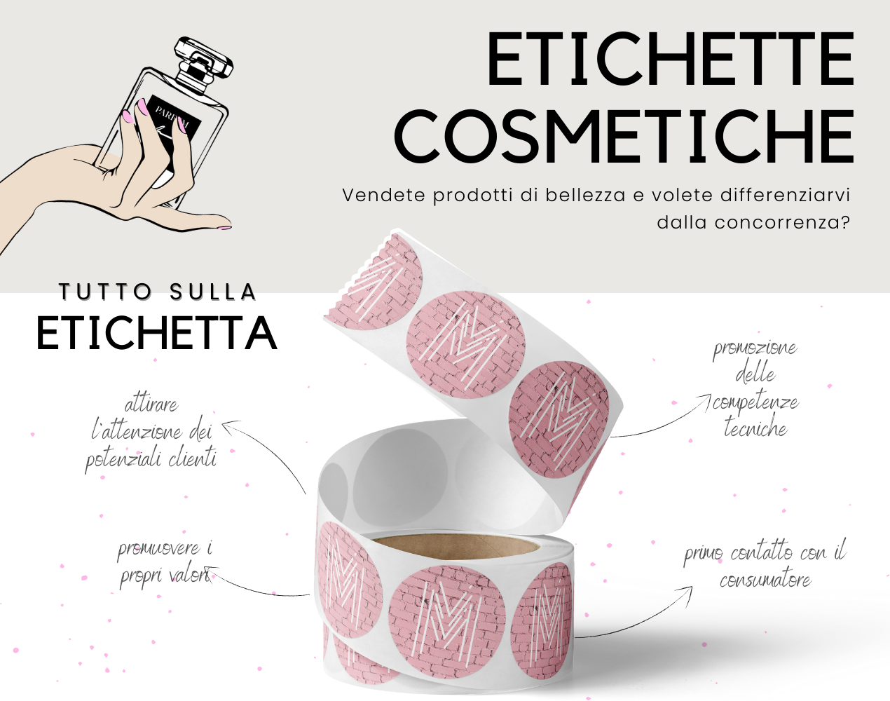 Etichette adesive per cosmetici