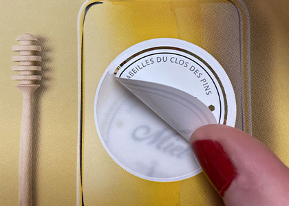 étiquette adhésive en polyéthylène blanc