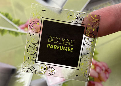 étiquette adhésive en PP transparent