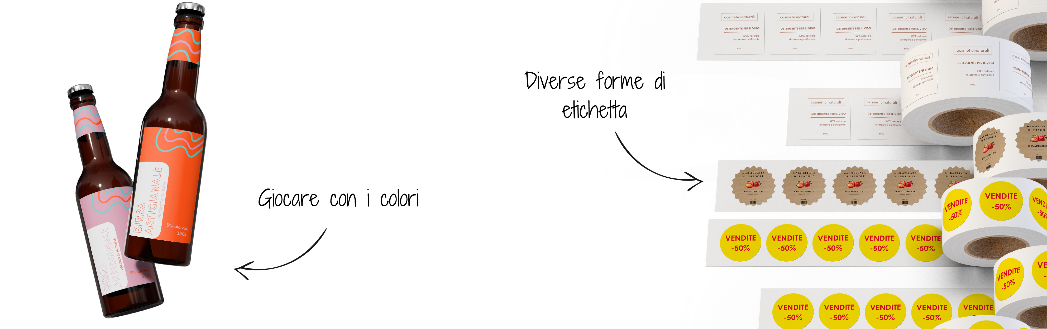 Etichette personalizzate per bottiglie