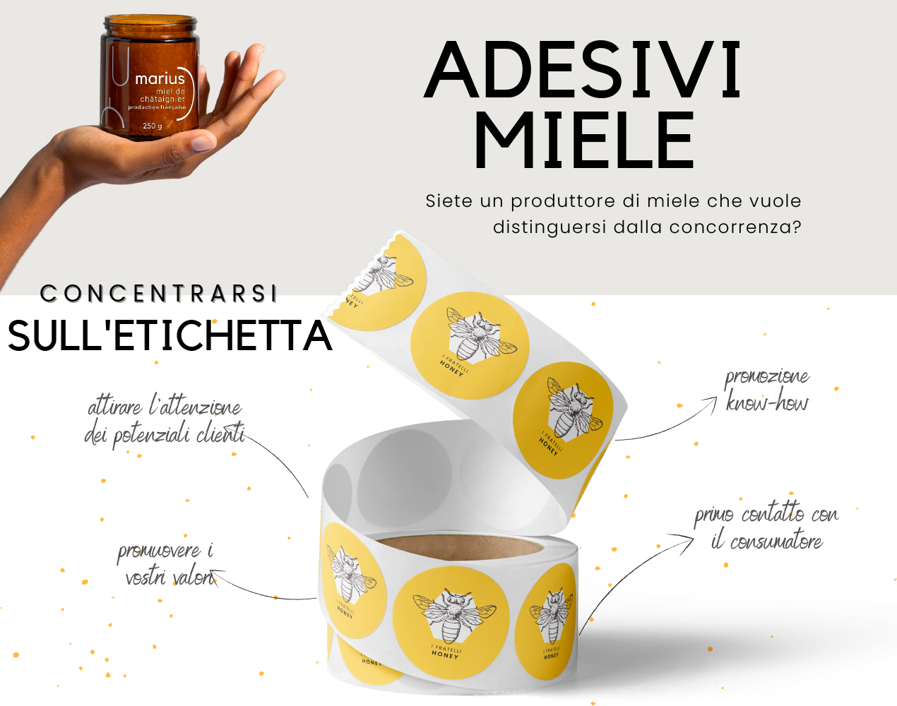 etichette per il miele di ma