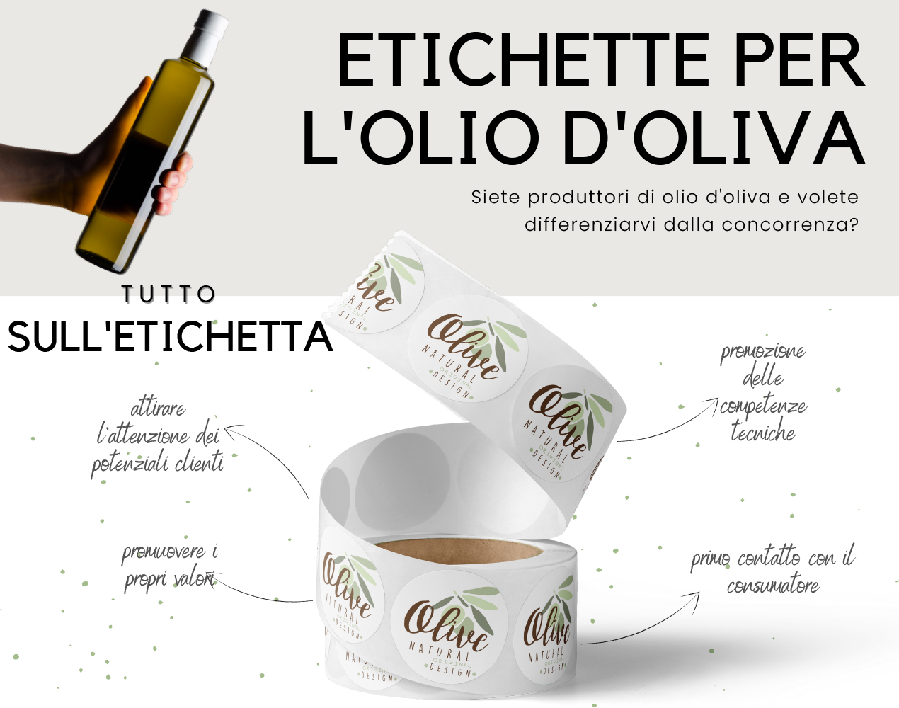 etichette adesive per olio d'oliva
